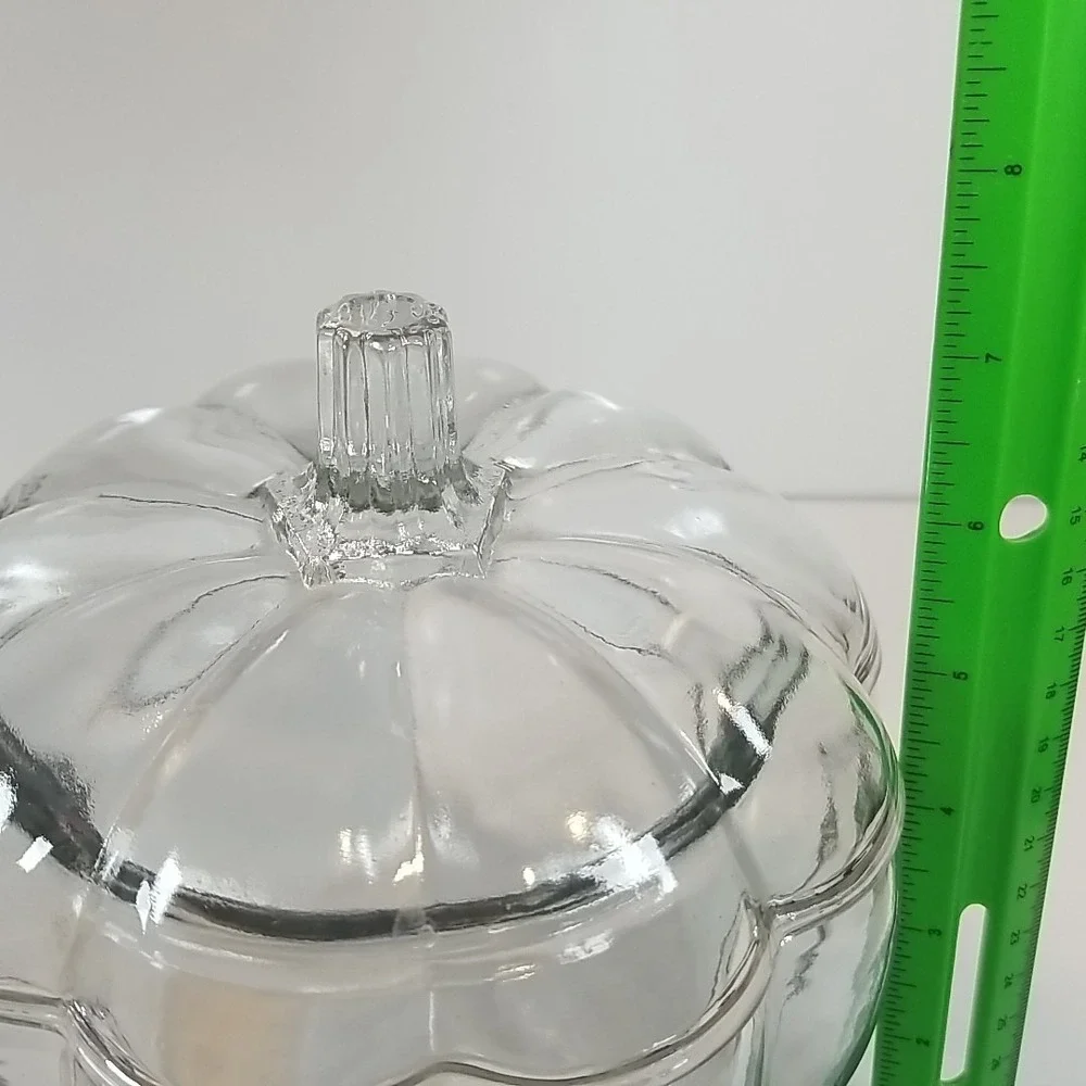 Jar with Lid Clear Glass Pumpkin Shape 70 oz. Anchor Hocking